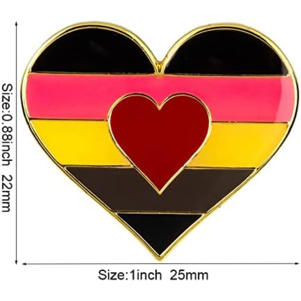 Pakke med 5 Biseksuelle Stolte Hjerteformede Lapel Pins Brocher Pins Flag Badge Broche Badges Pack 5 Fat Fetish