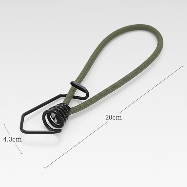 Joustoköysi koukulla 6mm Köysi Joustava Kuomukiinnikkeet Kuorma-autoihin Mainoksiin Retkeilyyn Musta Green 20cm