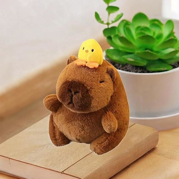 Kapibara-Plush-Avaimenperä Täytetyt Eläimet Avaimenperä Syntymäpäivälahja Pehmeä Realistinen Koristeellinen Reppu-Laukku Ripustus Tytöille Pojille Duck