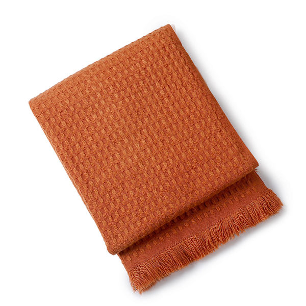 Vaffeltepper, sofatepper, strikkede tepper, luftkondisjoneringstepper Caramel color
