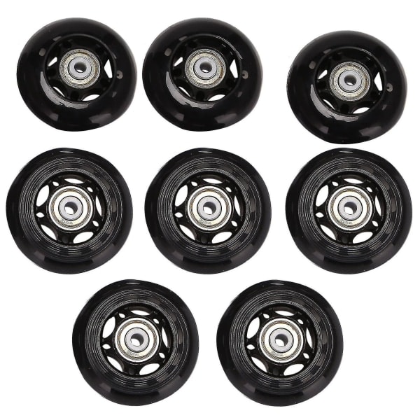 8 kpl inline-pyöriä, sisä-/ulkokäyttöön sopivat rullaluistimen pyörät, vaihtopyörät laakereilla 64mm