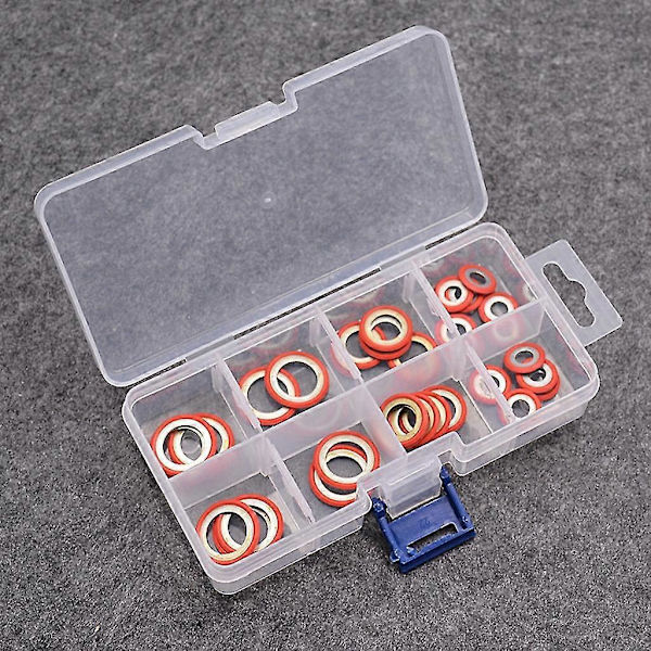 Automotive Airconditioneringssystem Kompressor O-ringe Kit Reparationsforsegling Pakning Red