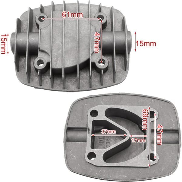 Gråt aluminium luftkompressor cylinderhoved, reservedel, optimal varmeafledning til