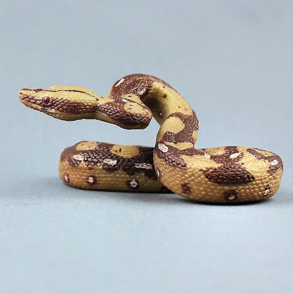 Simuleringsdyremodel Plastik Fake Slange til Dukke Halloween Fest Skræmmende Prank Slange Legetøj Stor Python Slange Model Golden python
