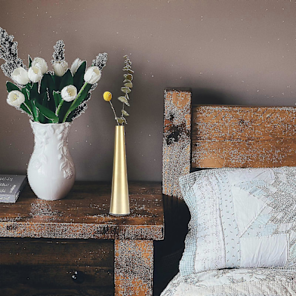 Nordisk Metallvas Guld/Svart Liten Blomvas Arrangemang Blombehållare Gold S