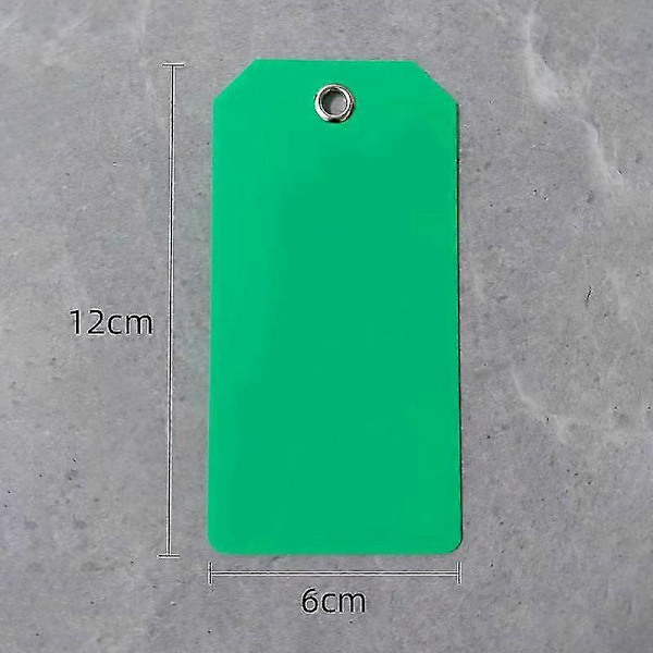 100 kpl 6x12 cm muoviset lähetystarrat Värikkäät tyhjät merkinnätarrat Vedenpitävät 100 PCS-GREEN