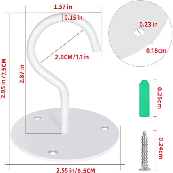 Loftkroge til at hænge planter - vægbeslag lanterne ophæng white