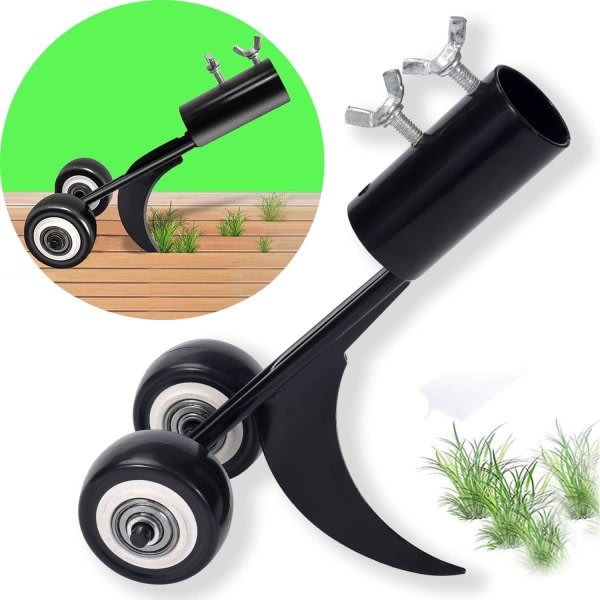 Crack Weeding Tool with Wheels, Stand Up Weeding Tool for Garden Patio Backyard Lawn Sidewalks Driveways Weeding