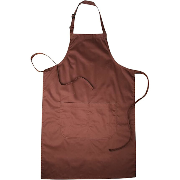 Yksinkertainen unisex-kokin työtakki DIY-taskuilla Brown
