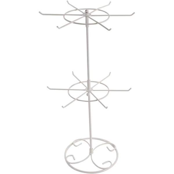 Smykke Ring Display Stand Holder Rack, Roterende Smykkestativ, 2-lags Armbånd Halskæde Opbevaringsstativ Nøglering Display Hænger Gave til Piger Kvinder A