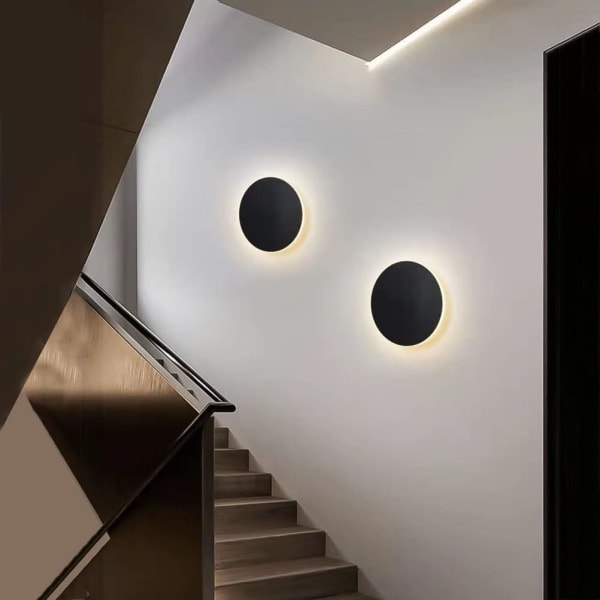 LED væglampe indendørs med touch-kontakt 3 farvetemperaturer justerbar væglampe moderne soveværelse læselampe sengelampe trappeopgang korridor Black
