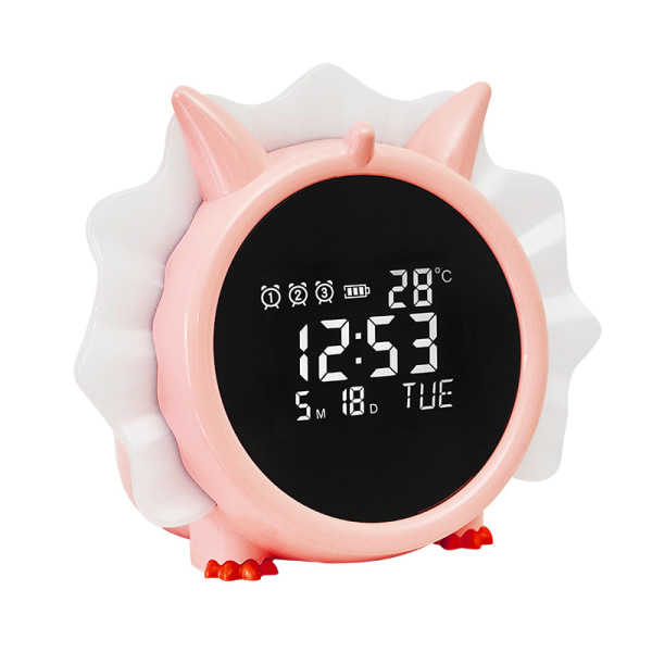 Barnväckarklocka, dinosaurie digital väckarklocka, uppladdningsbara USB klockor för toddler med nattljus för flickor Pojkar