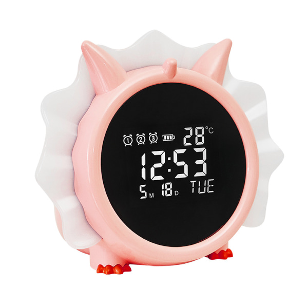 Kids Alarm Clock, Dinosaur Digital Alarm Clock, Toddler Rechargeable Usb Clocks With Night Lights For Girls Boys