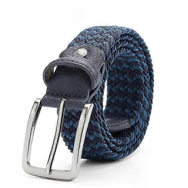 Elastiskt golfbälte i läder för män, flätat elastiskt bälte för män ZZ16 WhiteGrey 125cm