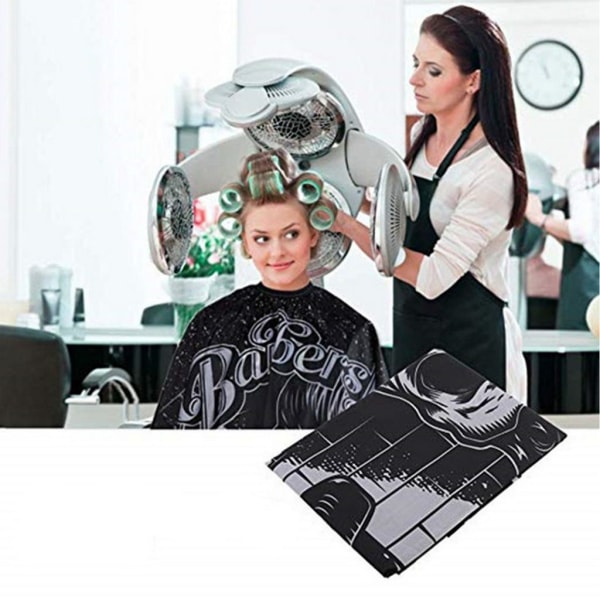 Barber Cape Hair Cutting Cape Frisör Cape 155x144cm (svart)