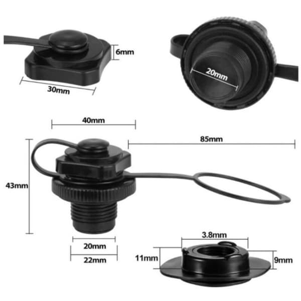 Kajakadapter, uppblåsningsventiladapter för båtluftpump för kajak