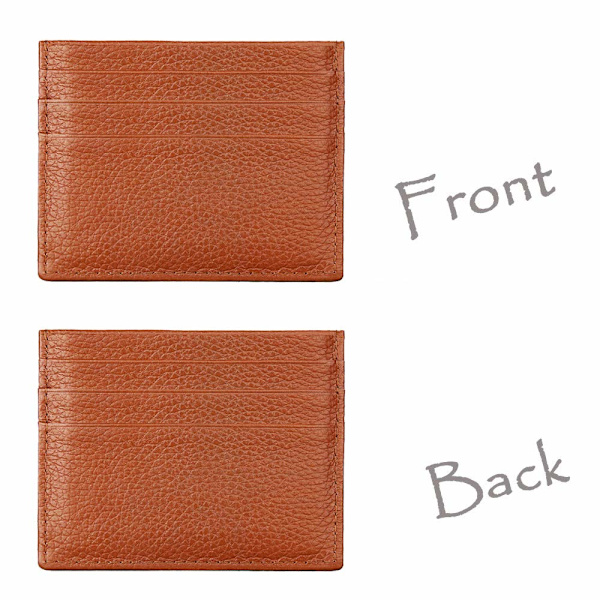 Blokerende Ægte Læder Unisex Slim Kreditkort Etui Holder Debet Tegnebog Ærme - Sort Brown