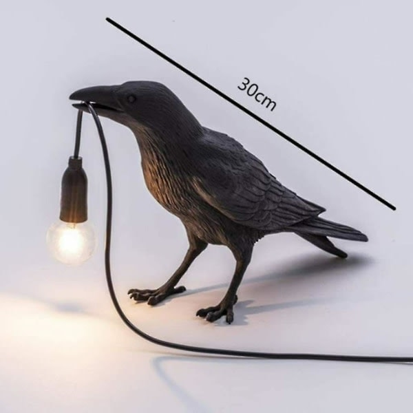 Fuglelampe Resin Crow Led Lys Soveværelse Væghængt Lampe Bordlampe Stue Kunst Dekoration