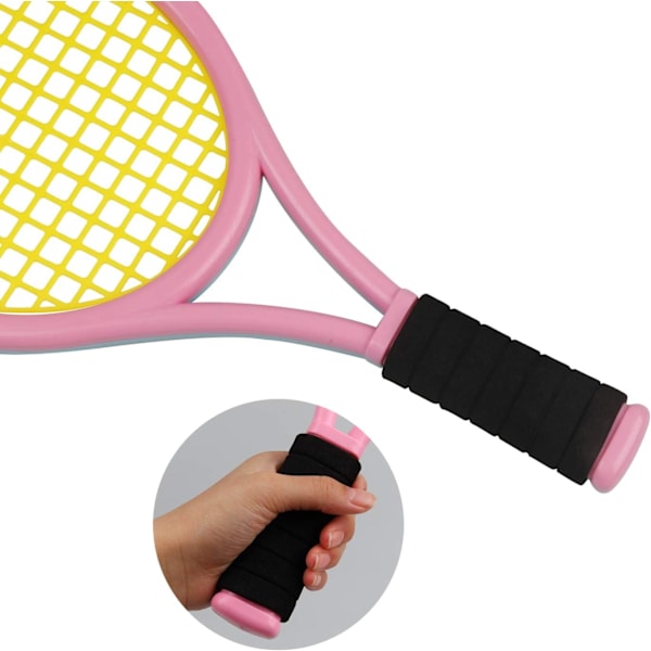 Tennisracket för barn med väska, badmintonbollar för barn (3+ år), utomhus- och inomhusspel för småbarn