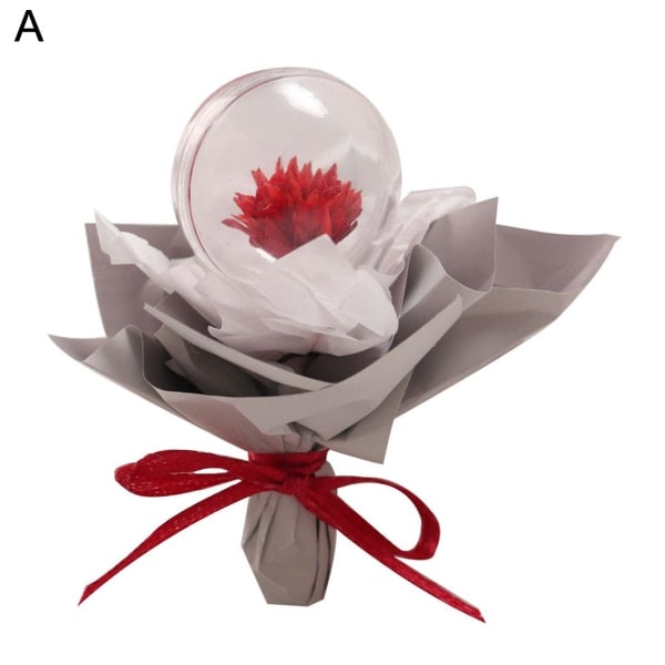 Torkade blommor simulerade portabla plast mini torkade blommor bukett bollar DIY leksaker Red A