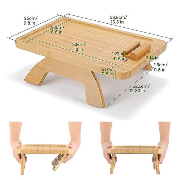 Armlenebrett i tre for sofa, armlenebrett for mat