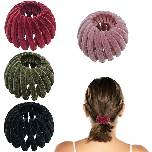 4pcs Temperament flocking bird's nest hair coil hair curler