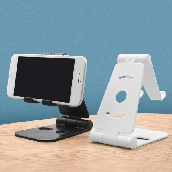 Foldbar Mobilholder - Stativ til Mobil, iPad, Tablet Hvid hvid
