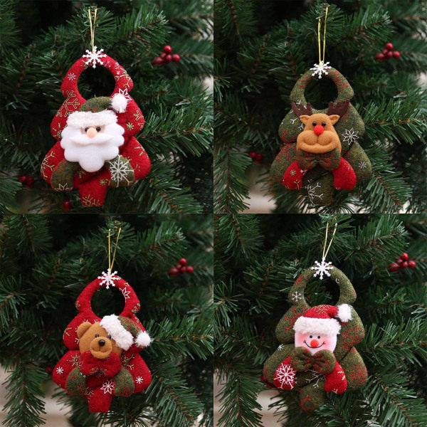 5x Julepynt Juleornamenter Snømann Elg Bjørn Hengende Juletre Ikke-vevd Hengende Dekorasjon for Hjemmekontor Ornament C C