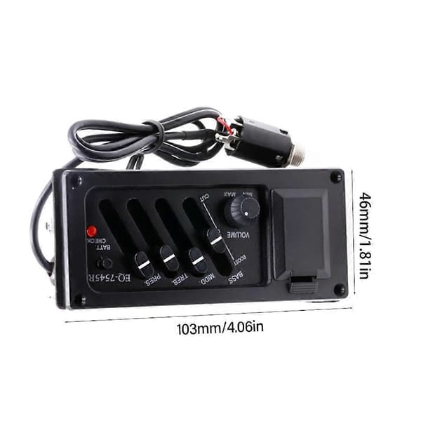 Guitar Pickup, 4-bånds Guitar Preamp Equalizers Piezo Pickup Tuner