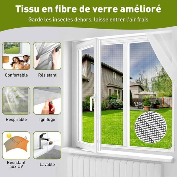 Magnetiskt Fönsternät - 1 Enhet - Glasfiber - Ingen Borrning Krävs - Justerbar - Sovrum & Du