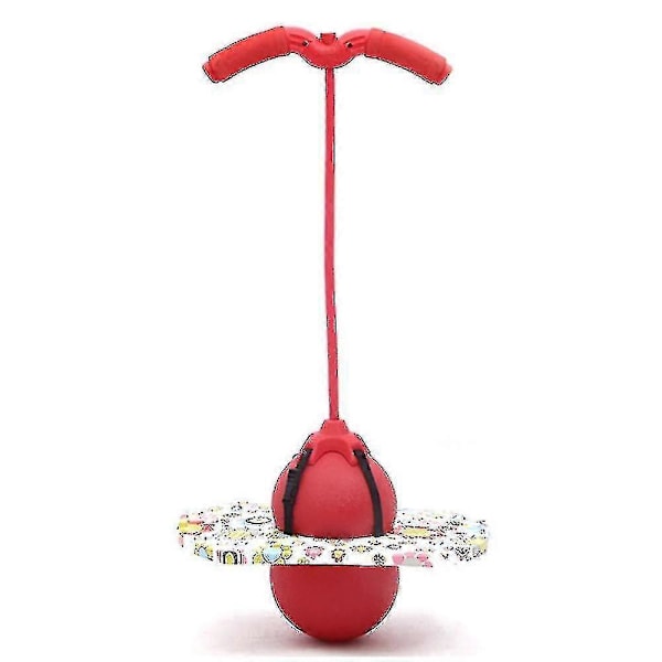 Pogo Hoppebold Balancebræt Med Håndtag Eksplosionssikkert Træningshoppebold Red