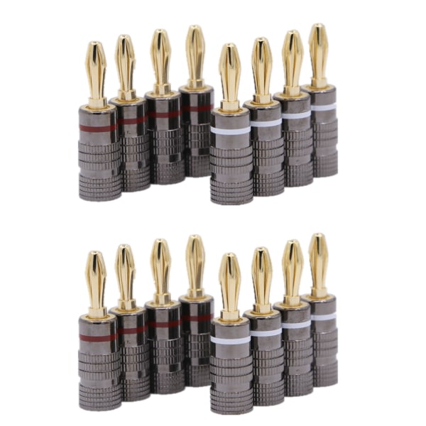 INF Bananpluggar guldpläterade 4 mm 16-pack