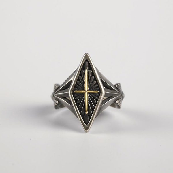 Retro Cross Ring For Men S Trend Personlighet Accessoarer Nisch Design Smycken Ändra storlek Ring Accessoarer Present