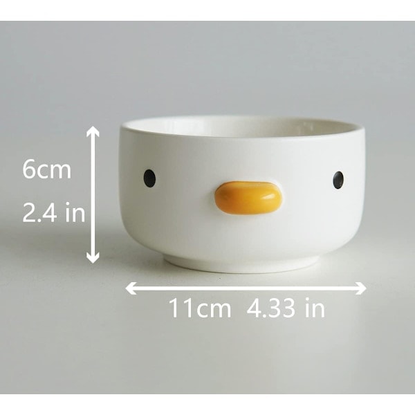 Sjove søde kyllingesalatskåle, håndlavet glasur, ande-sikre keramiske 400 ml suppeskåle, 4,3'' risskål, hjem, familie, ven salad bowl