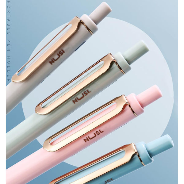 Tilbagetrækkelige Gelblæk Rollerball Penne, 0,5 mm Fin Spids, Sort Blæk, Gelpenne, Glat Skrift, 5 Pak