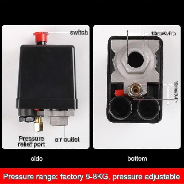 Luftkompressor Trykkbryterkontroll For Ventil 90-120psi Trykkregulator-scntcv