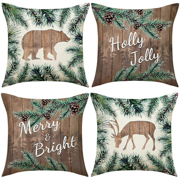 45 cm Jul Kuddfodral Jultomte Snögubbe Julgran Kuddfodral God Jul Dekor För Hemmet 2024 Noel Dekor H