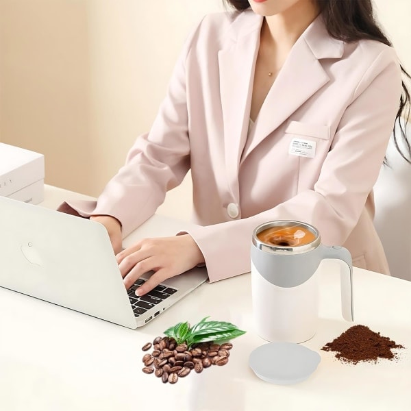 Uppladdningsbar självrörande mugg, 380ML automatisk magnetisk omrörarmugg för kaffe, självrörande kaffemugg, magnetisk omrörarkopp C Rechargeable