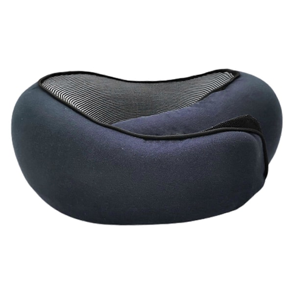Nackkudde i Memory Foam för Resor 360 Graders Stöd U-formad Flygplanskudde med Justerbar Kardborreband Tupplurskudde Navy Blue