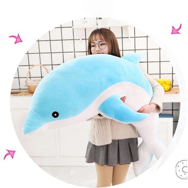Dolphin Plysj Leke Pute - Myk og Komfortabel Stoffdyr Dukke Julegave Til Barn Pink 30CM