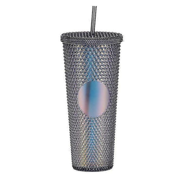 Mugg med strålande gudinna, mugg med sugrör, kallvattenmugg, kaffemugg, lagermugg, vattenmugg Gradient blue