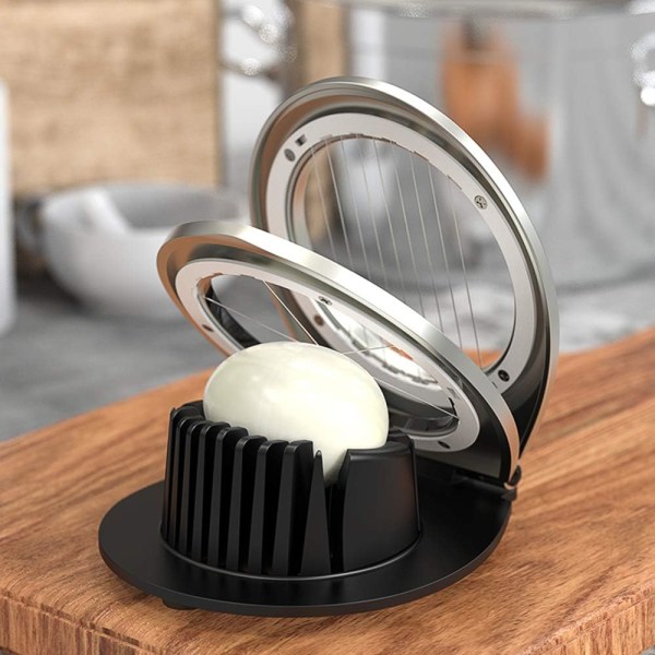 Äggskärare, Äggskärare Heavy Duty Slicer för Kokta Ägg Jordgubbsfruktgarneringsskärare, Rostfritt Ståltråd med 3 Skivningsstilar, Diskmaskinssäker