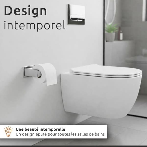 Toiletpapirholder - 1 stk. - 304 Forkromet Rustfrit Stål - Klæbende Montering Uden Boring - P