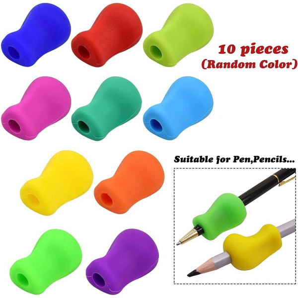 10 st Penngrepp för barn Ergonomiska penngrepp silikon, slumpmässig färg