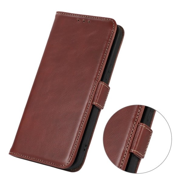 Äkta Läder Folio Telefonfodral med RFID-skydd för Samsung Galaxy A25 5G Brown