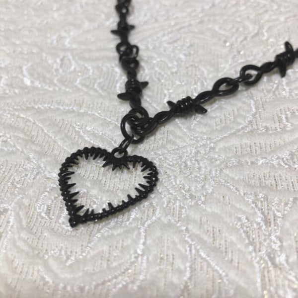 Gotisk Hjerte Halskæde Hjerte Choker Clavicle Kæde Goth Smykker Halloween Jul Valentinsdag Gave Til Kvinder Mænd Par Sølv