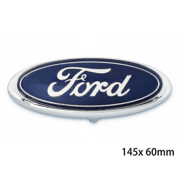 Ford-märke Oval Blå/Krom 145x 60mm Fram/Bak Emblem Focus Mondeo Transit