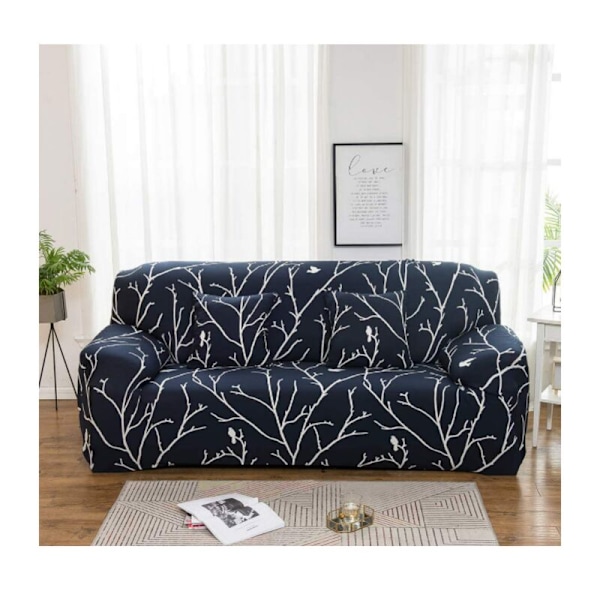 Stretch cover, printed mönster elastiskt tyg, cover för stol, bäddsoffa, universal möbelskydd (svart)-