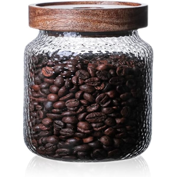 Matlagringsplastbeholdere, Oppbevaringsbeholdere for kaffe, sukker, glass kjøkkenoppbevaringsbeholdere med bambuslokk, luksuriøse krukker med lokk (700 ml/24 oz)
