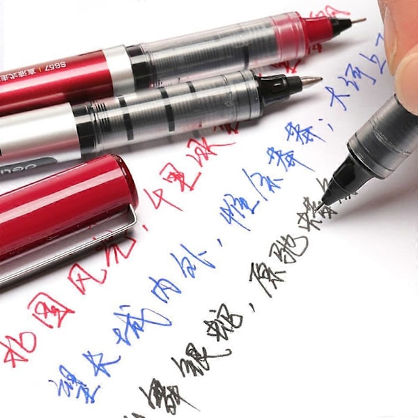 DELI S656 12-pakning Rollerballpenner 0.5mm Flytende Blekk Skrivepenn for Studenter Multicolor Style B